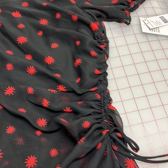 JULIA JORDAN NWT Asymmetrical Side Ruched Ruffle Hi-Low Star Burst Print Dress 2 - Picture 9 of 16